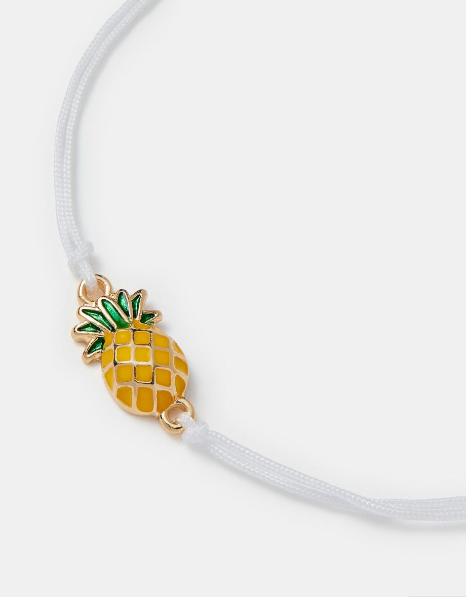 PINEAPPLE CHARM CORD BRACELET