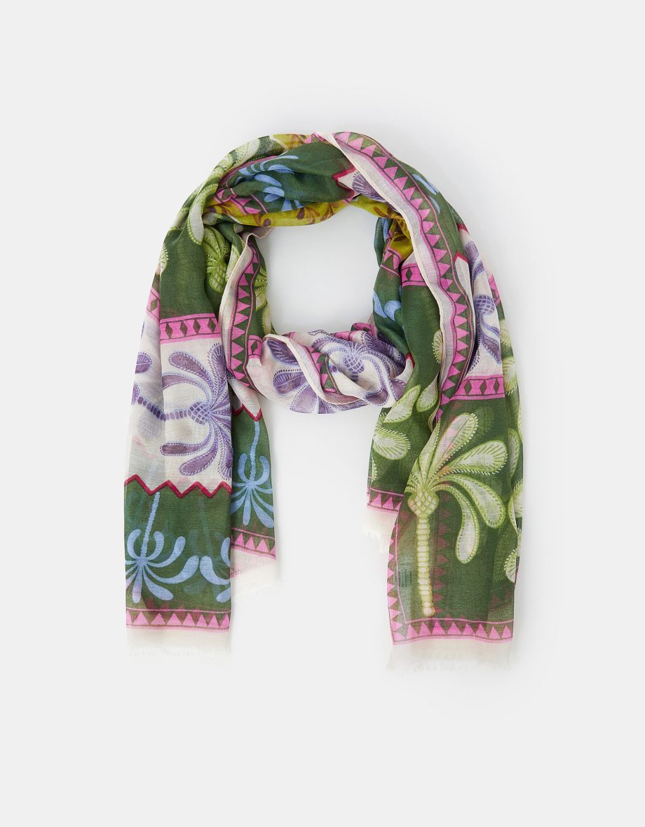 LIGHTWEIGHT PALM PRINT SCARF