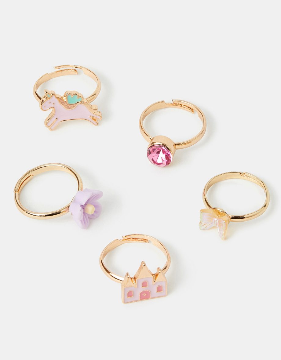5-PACK GIRLS FAIRY TALE RINGS
