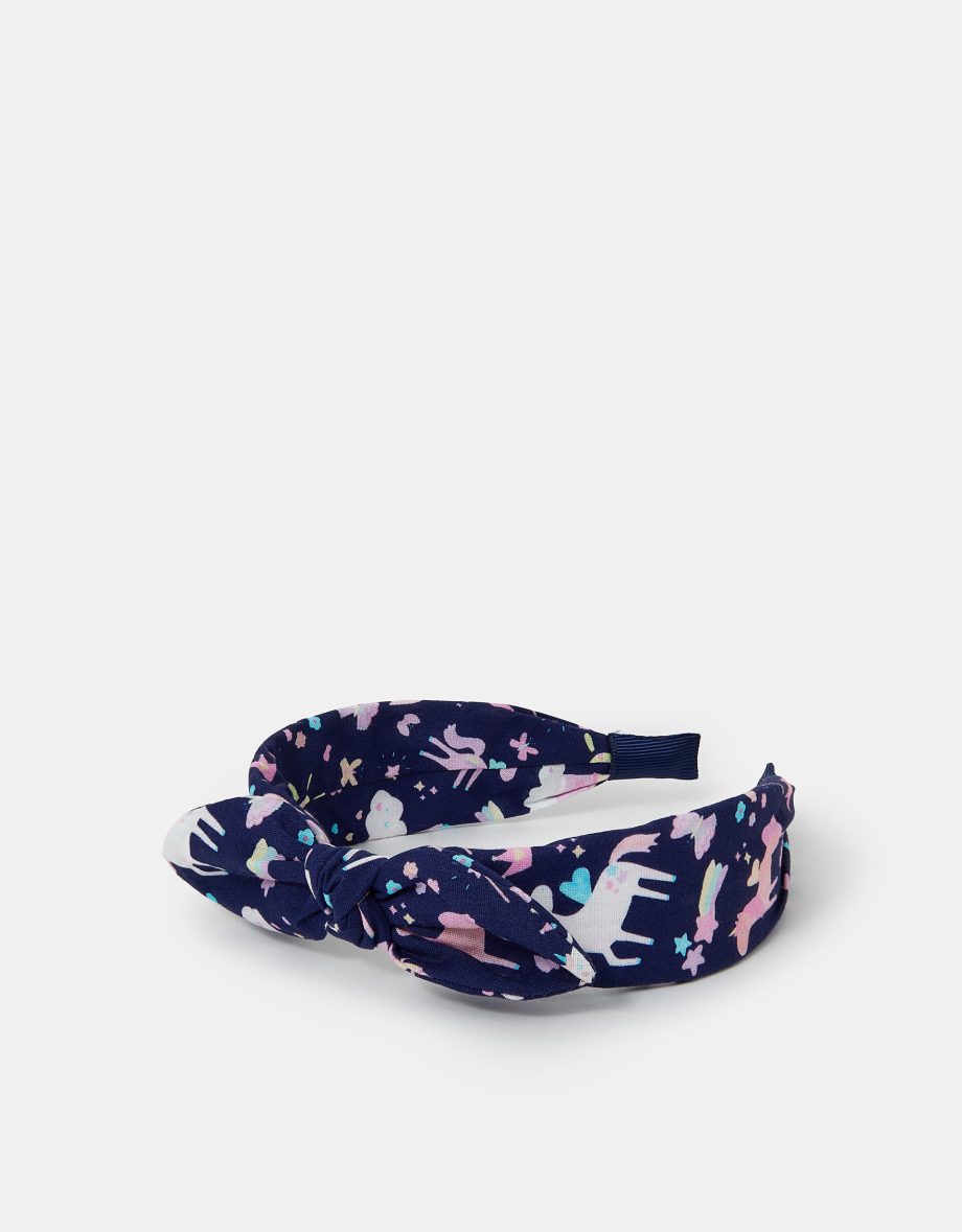 GIRLS UNICORN PRINT BOW HEADBAND