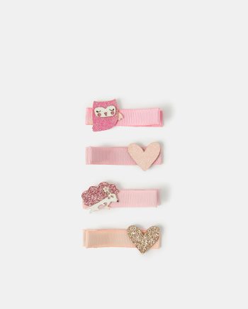 4-PACK GIRLS WOODLAND FRIENDS HAIR CLIPS