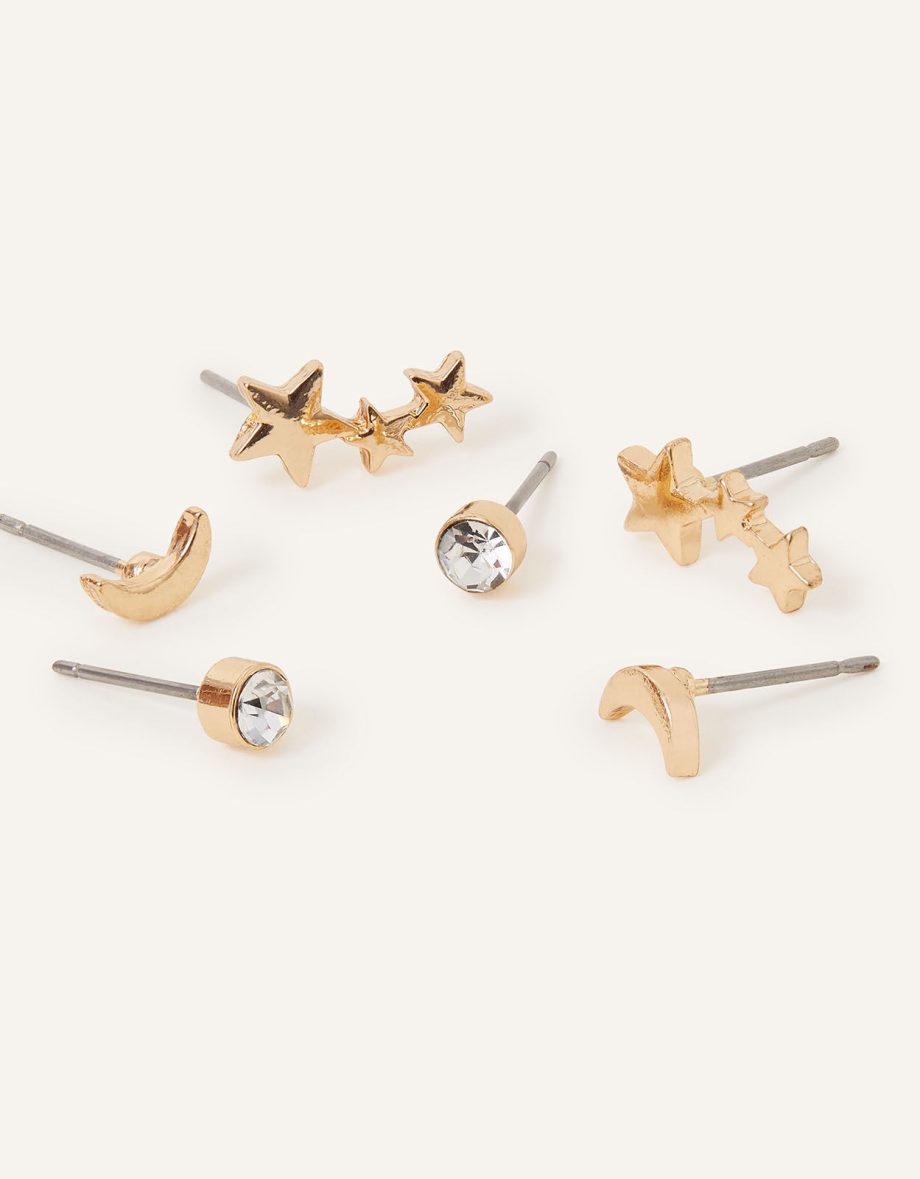 CELESTIAL STUD EARRINGS SET OF THREE