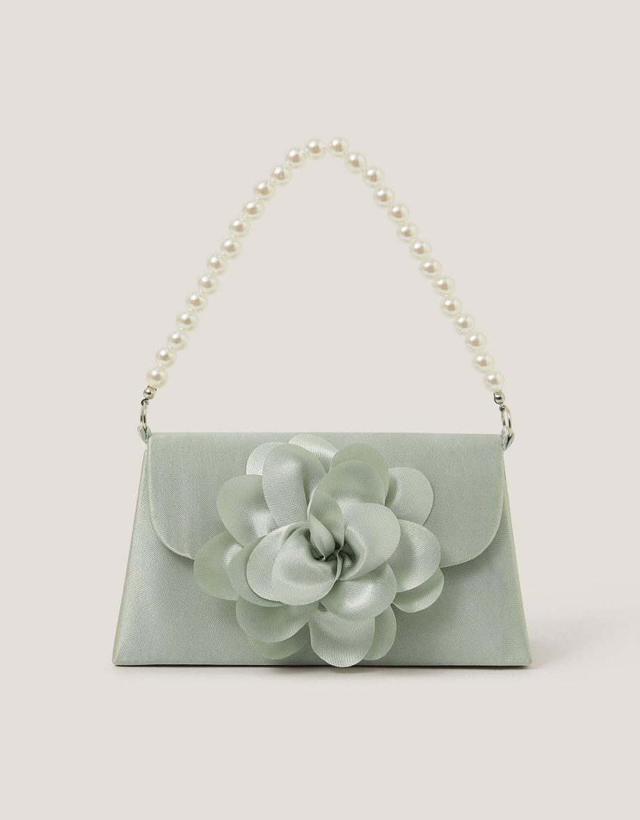 Mini flower bridesmaid bag green