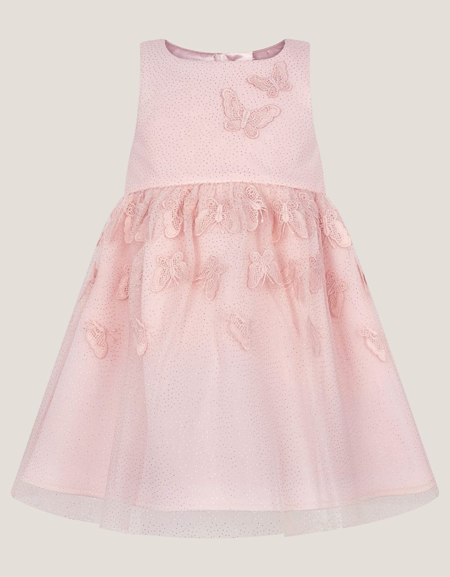 Baby mapel butterfly tulle dress pink