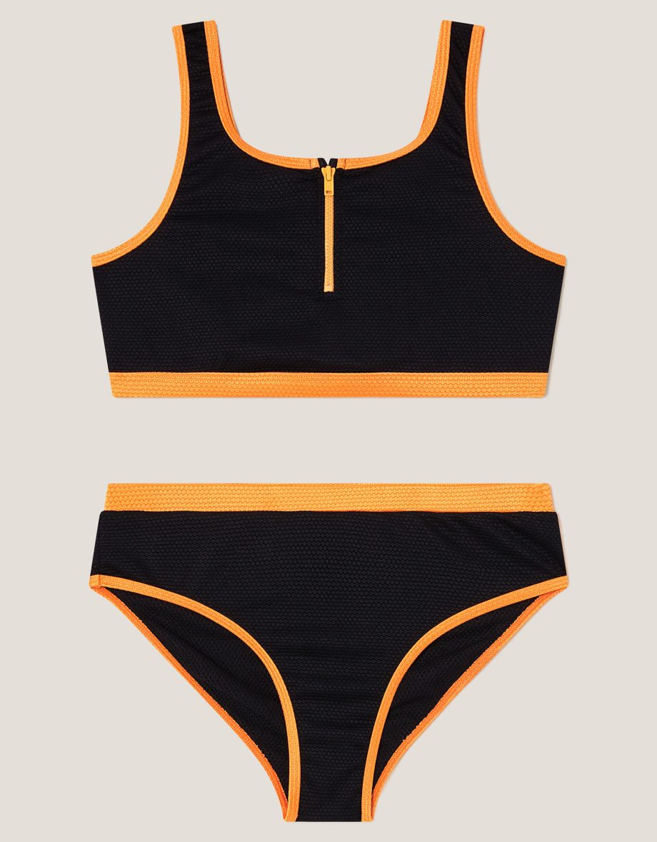 Sporty bralette bikini set black