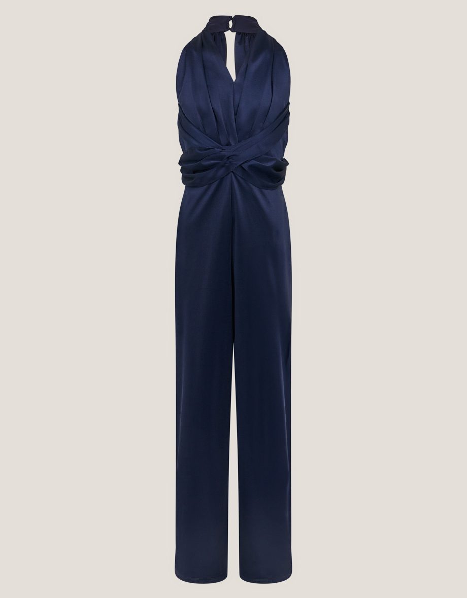 Tia twist sleeveless jumpsuit blue