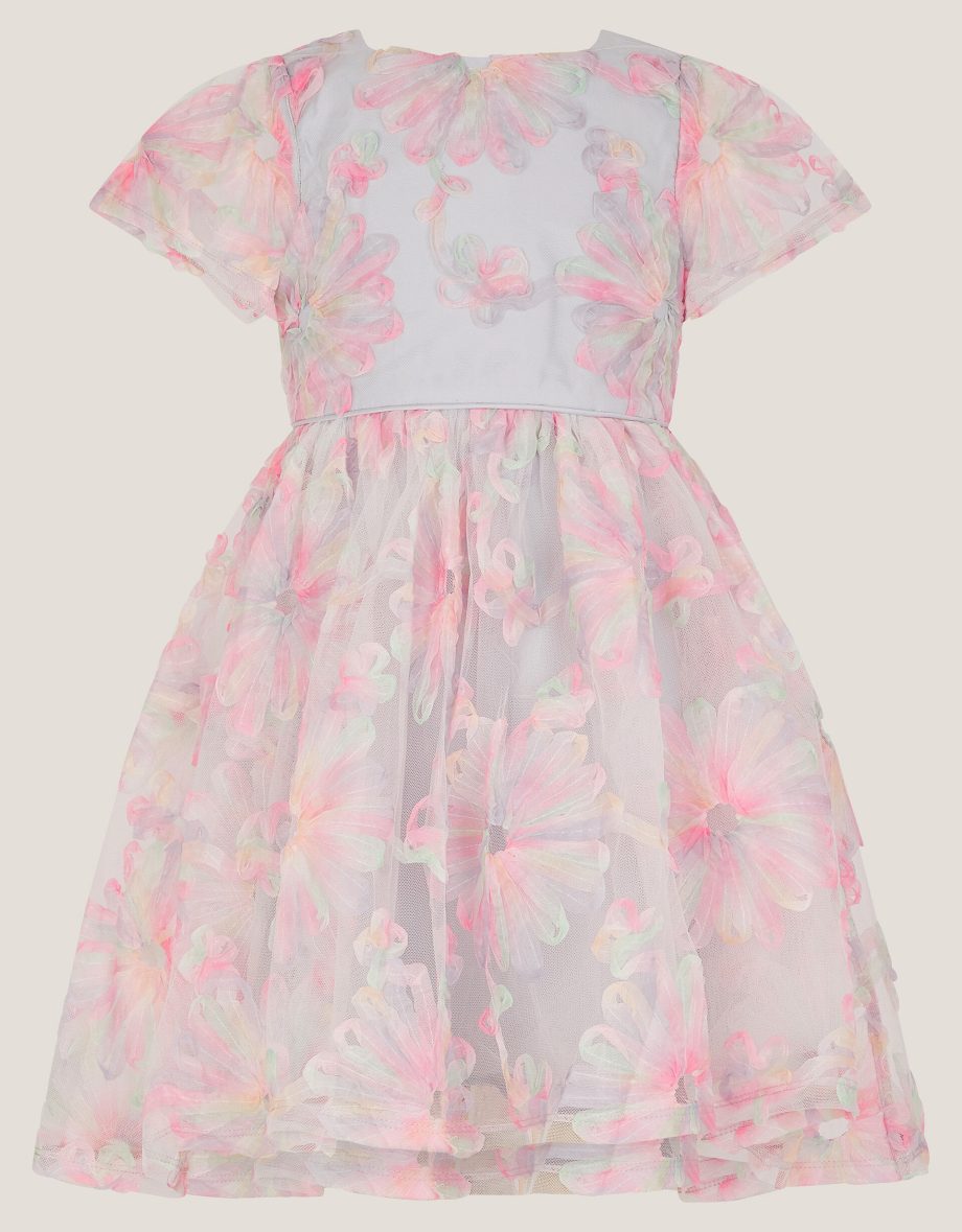 Haisley appliqué flower tulle dress multi