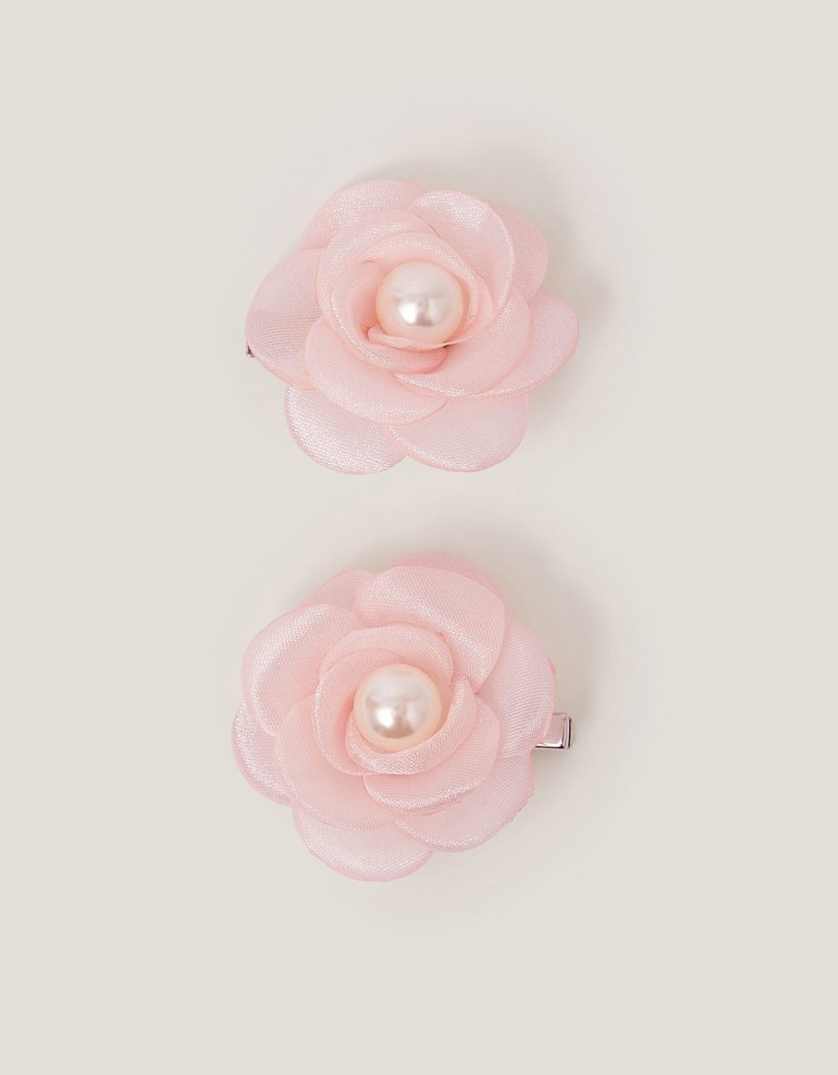 2-Pack Flower Girl Hair Clips Pink