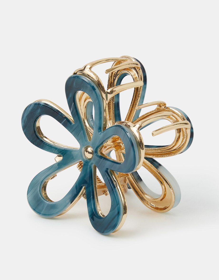 CUT OUT RESIN FLOWER CLAW CLIP
