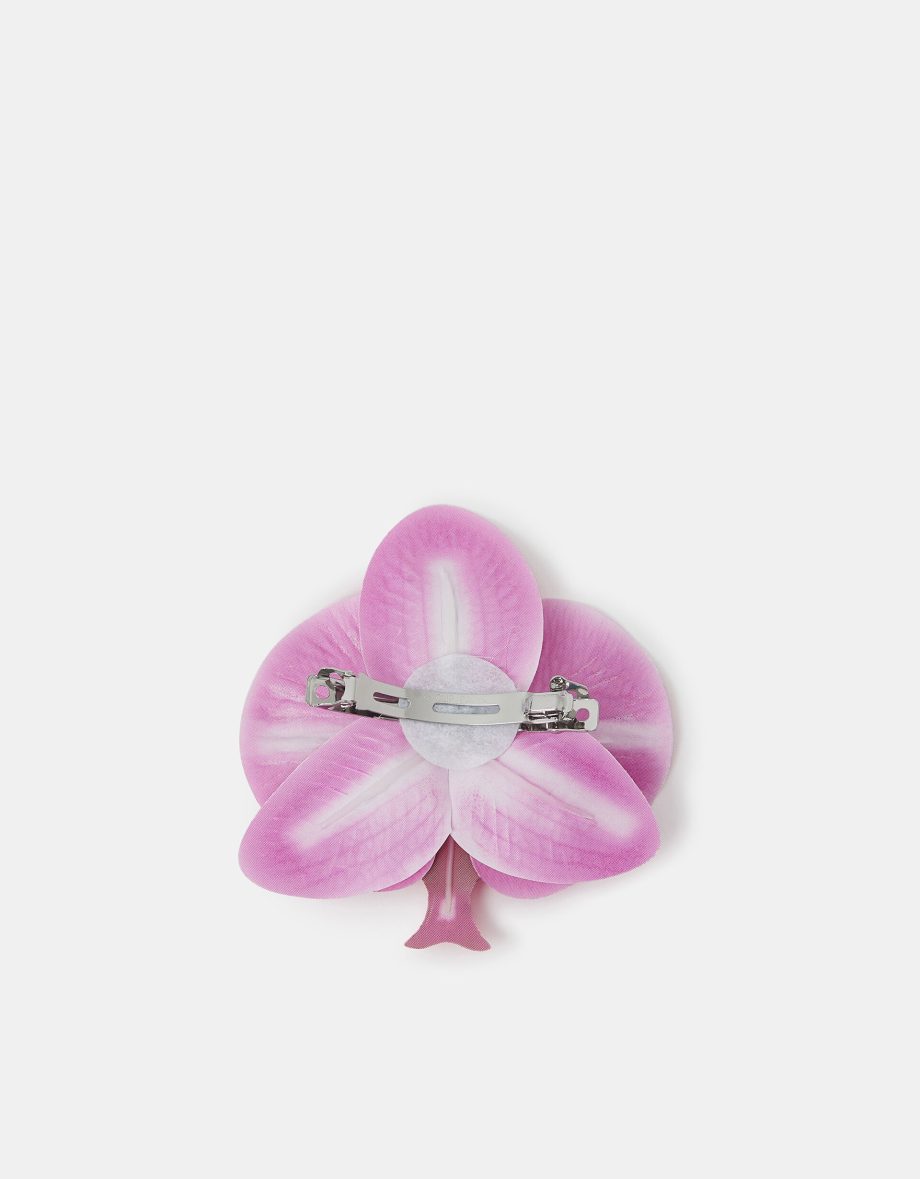 ORCHID FLOWER BARRETTE HAIR CLIP