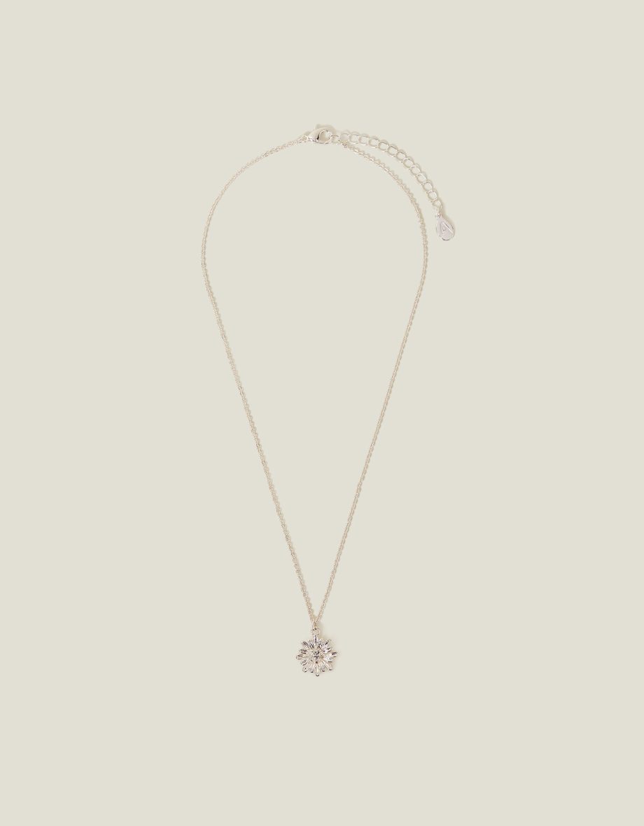 FLOWER GEM PENDANT NECKLACE