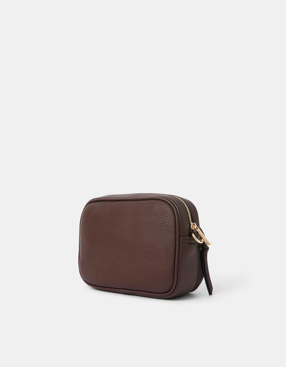 DOUBLE ZIP CAMERA BAG BROWN