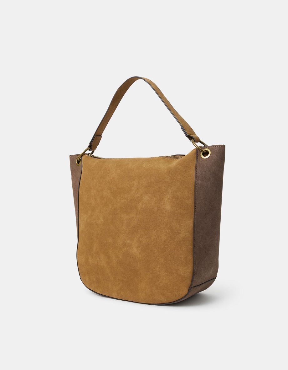 PATCHWORK SUEDETTE SHOULDER BAG