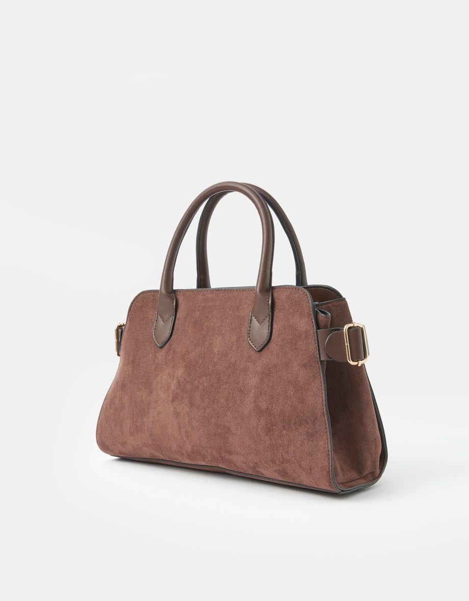 SUEDETTE BOWLER BAG