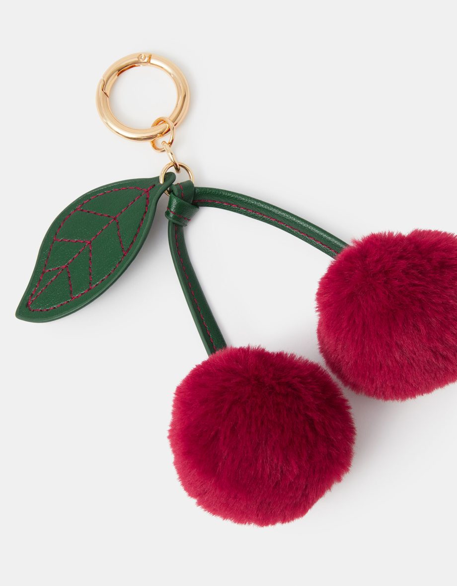 POM POM CHERRY BAG CHARM