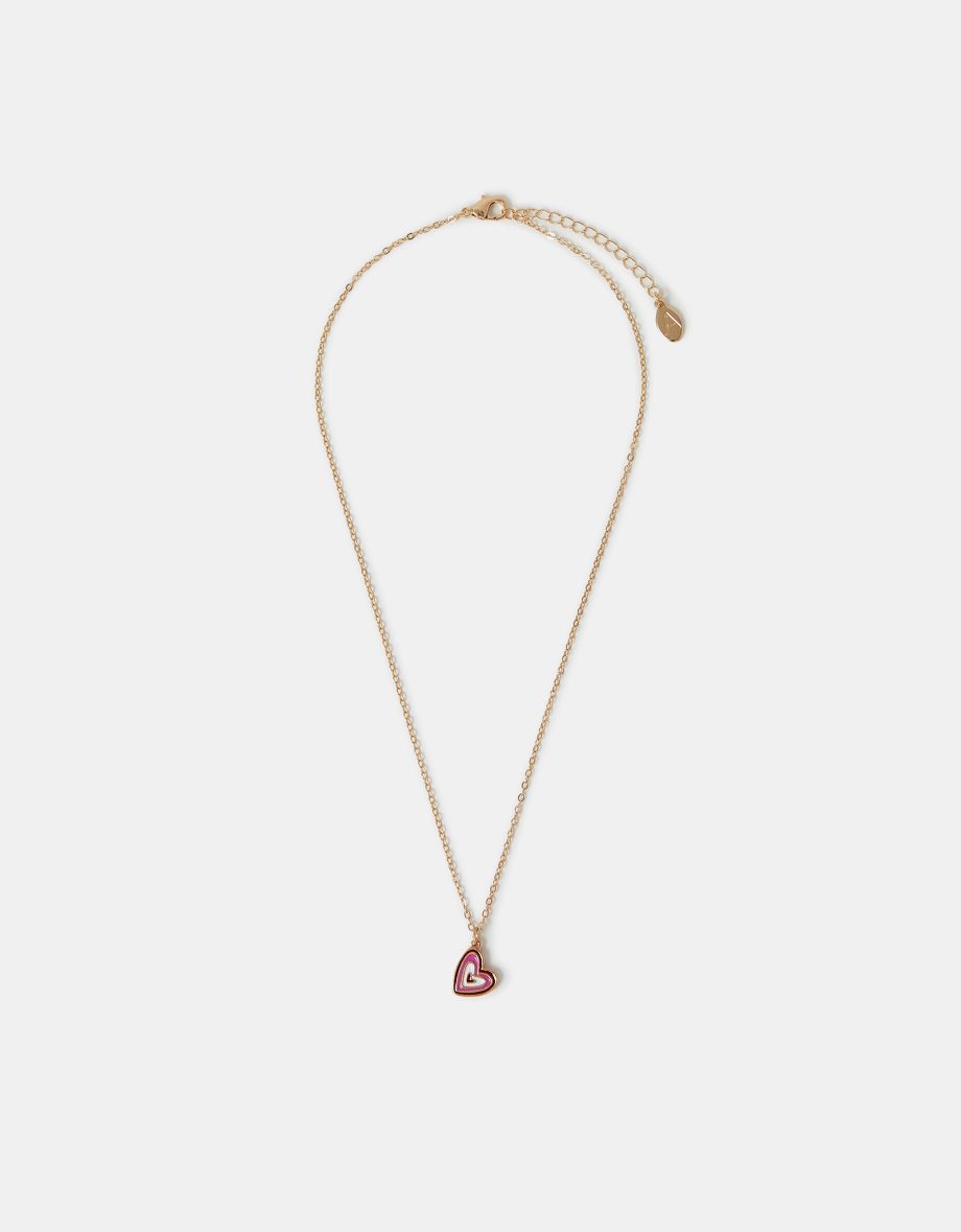 ENAMEL HEART PENDANT NECKLACE