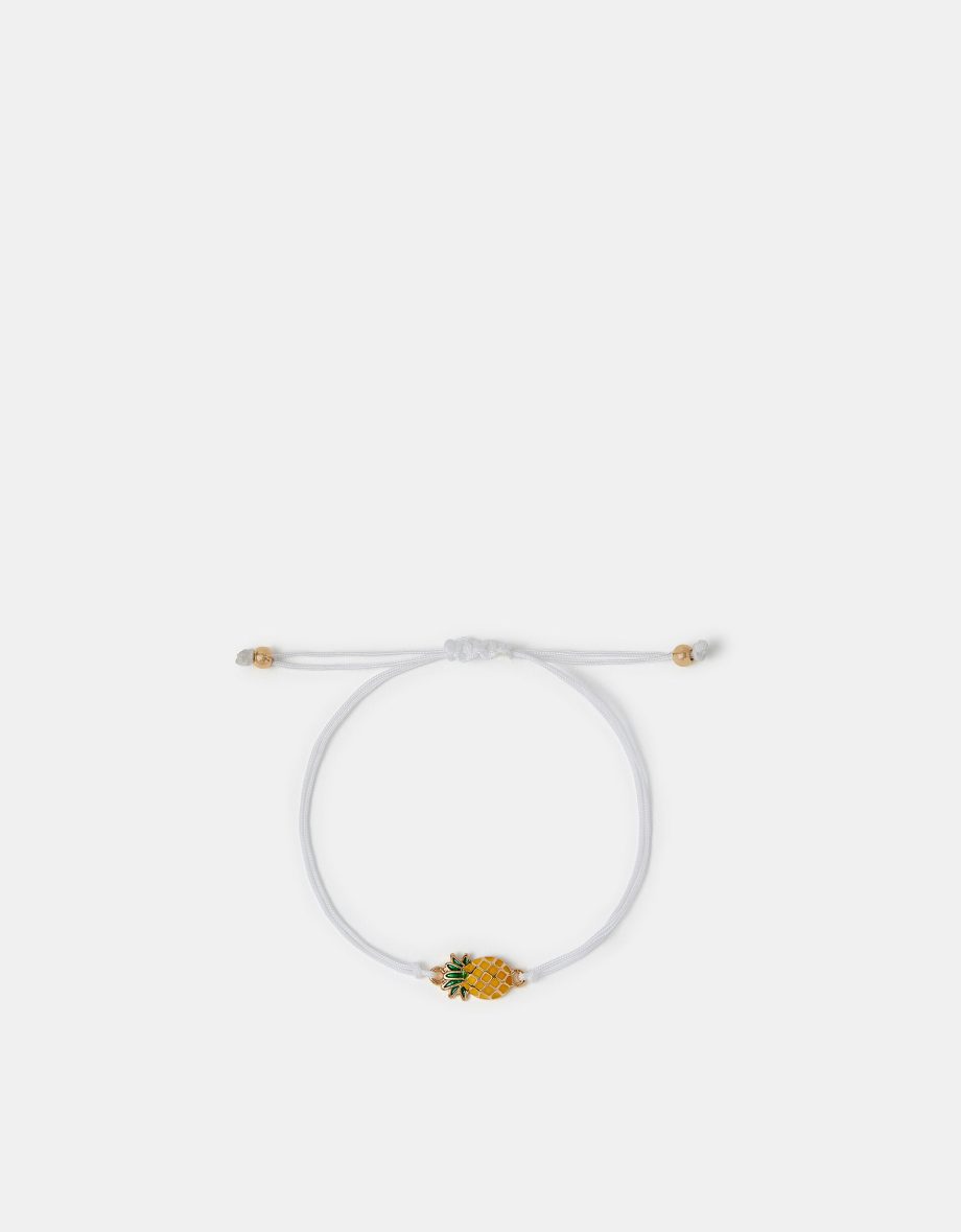 PINEAPPLE CHARM CORD BRACELET