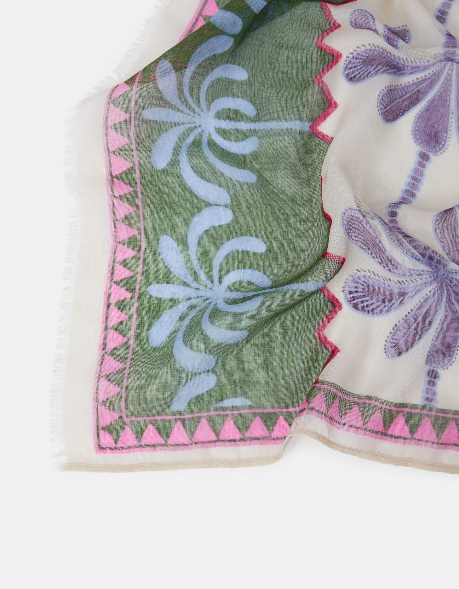 LIGHTWEIGHT PALM PRINT SCARF
