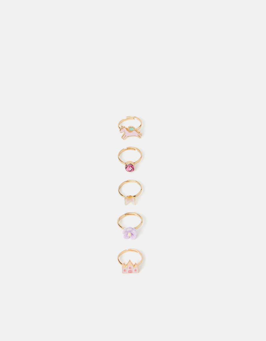 5-PACK GIRLS FAIRY TALE RINGS