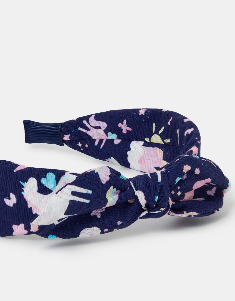 GIRLS UNICORN PRINT BOW HEADBAND