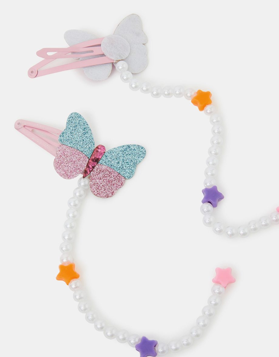 2-PACK GIRLS BUTTERFLY DANGLY HAIR CLIPS
