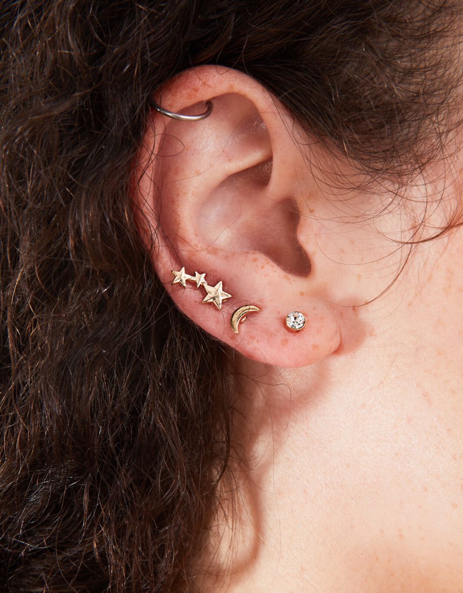 CELESTIAL STUD EARRINGS SET OF THREE