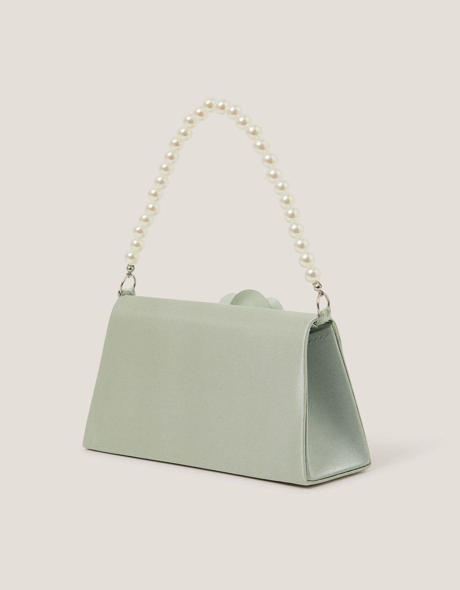 Mini flower bridesmaid bag green