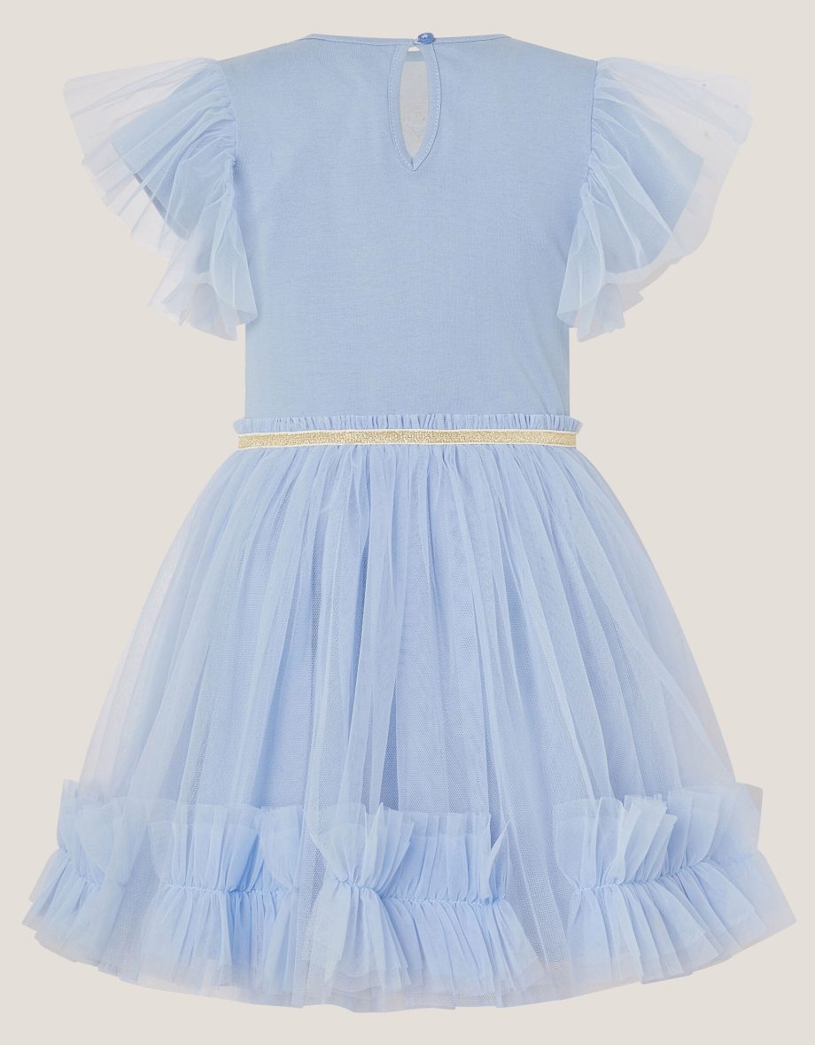 Unicorn embellished disco dress blue