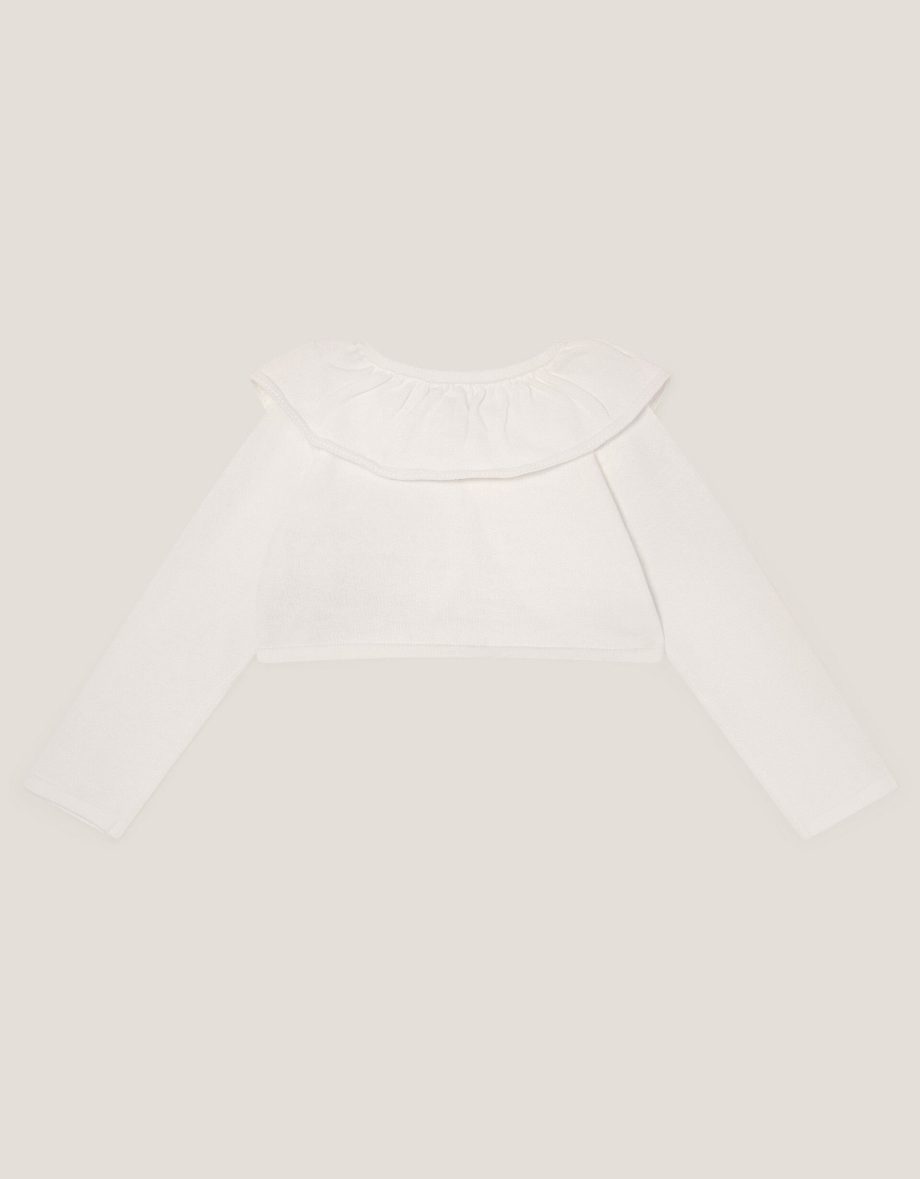 Baby oversized collar cardigan ivory