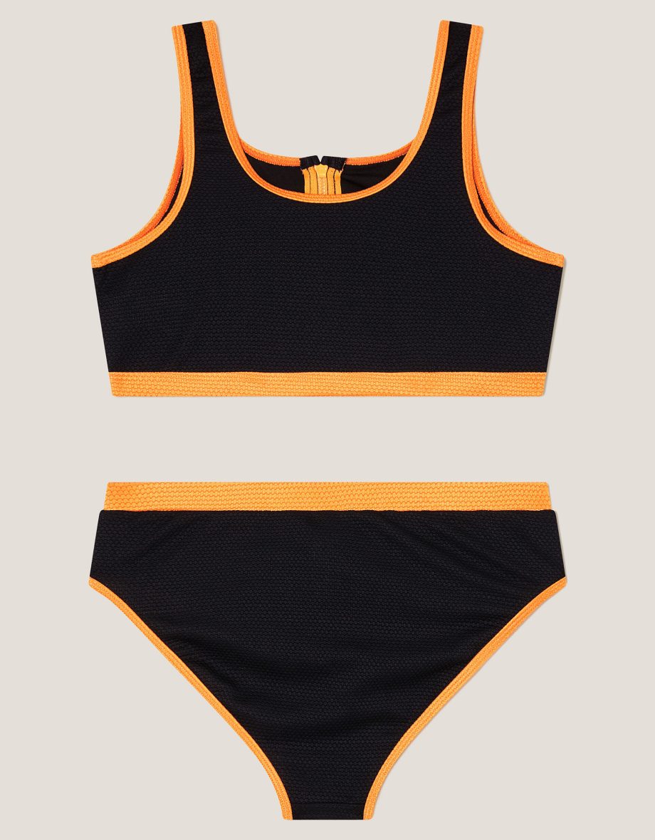 Sporty bralette bikini set black