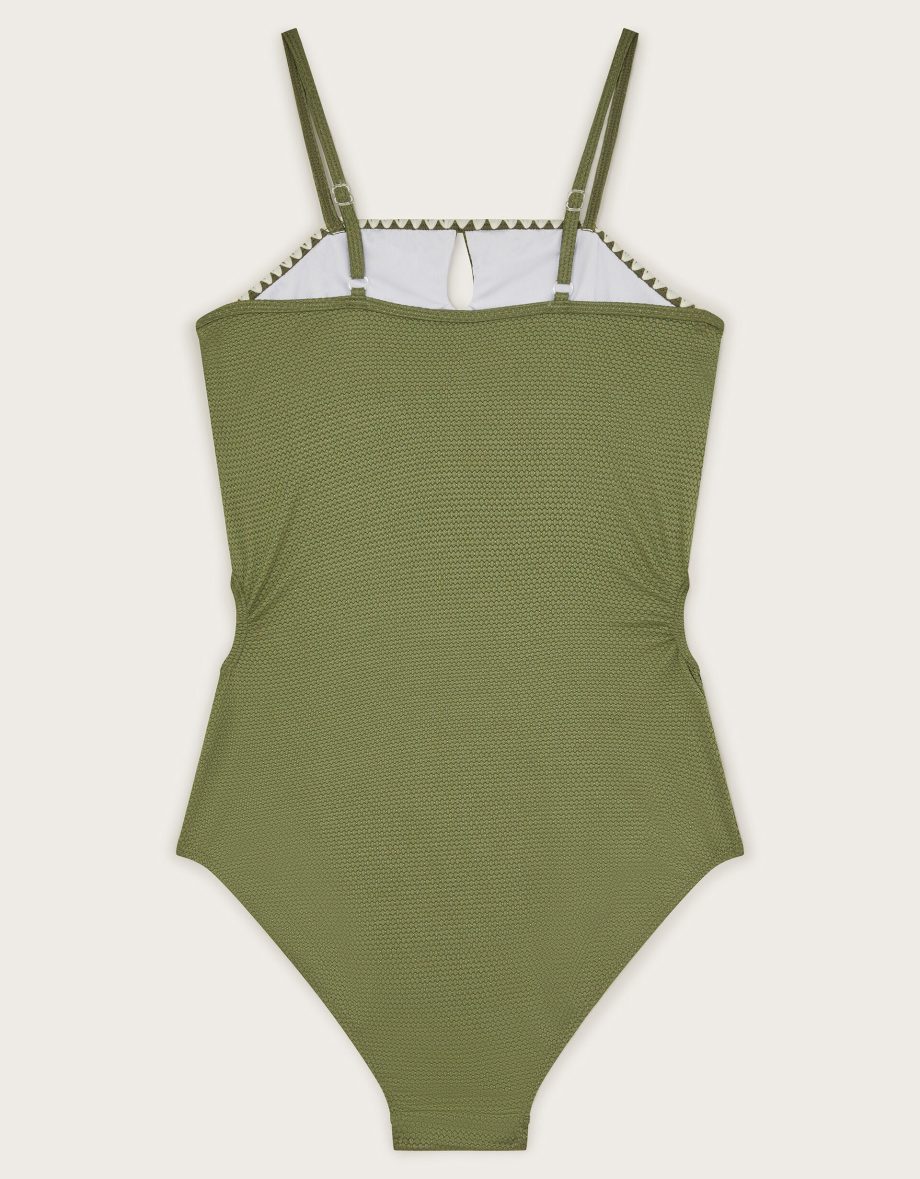 Texture cut-out swimsuit green