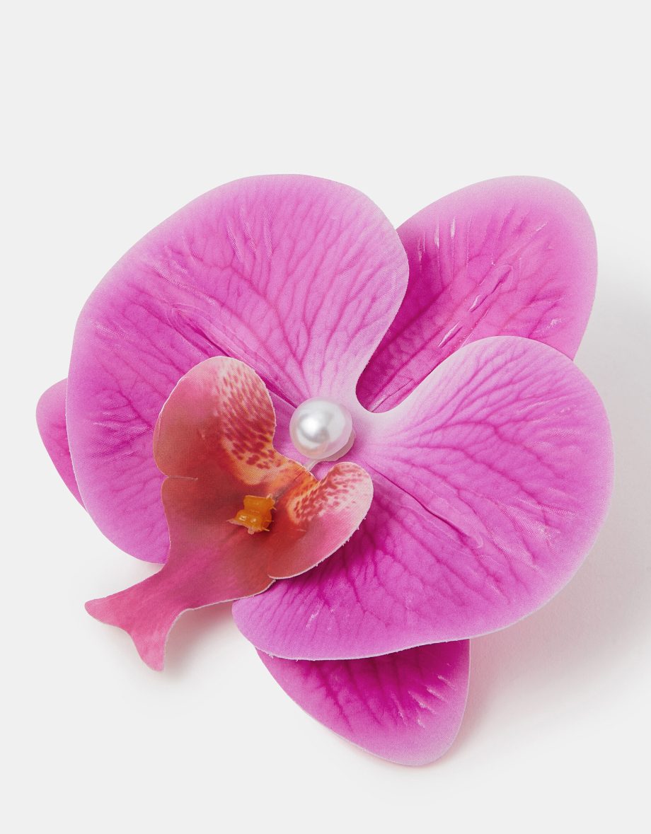 ORCHID FLOWER BARRETTE HAIR CLIP