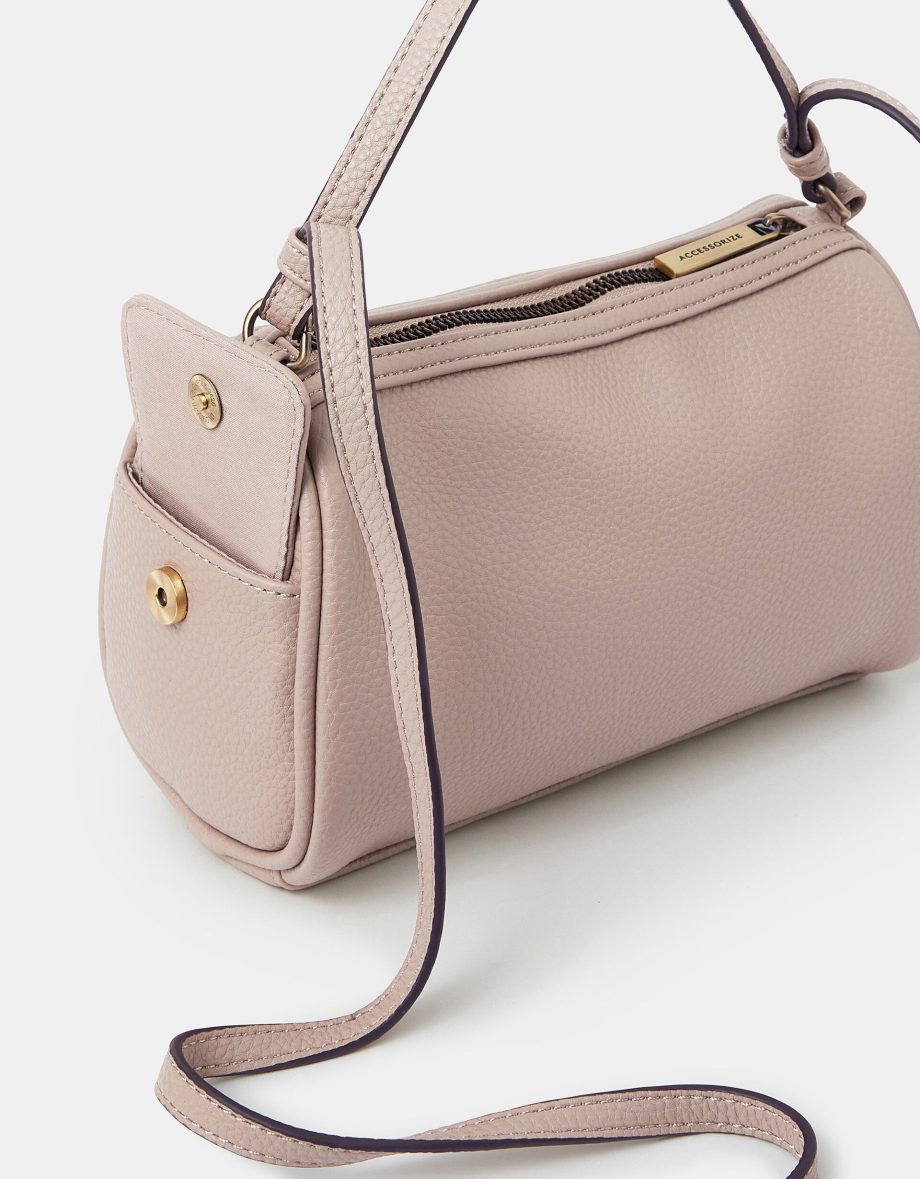 FAUX LEATHER CROSSBODY BAG BROWN