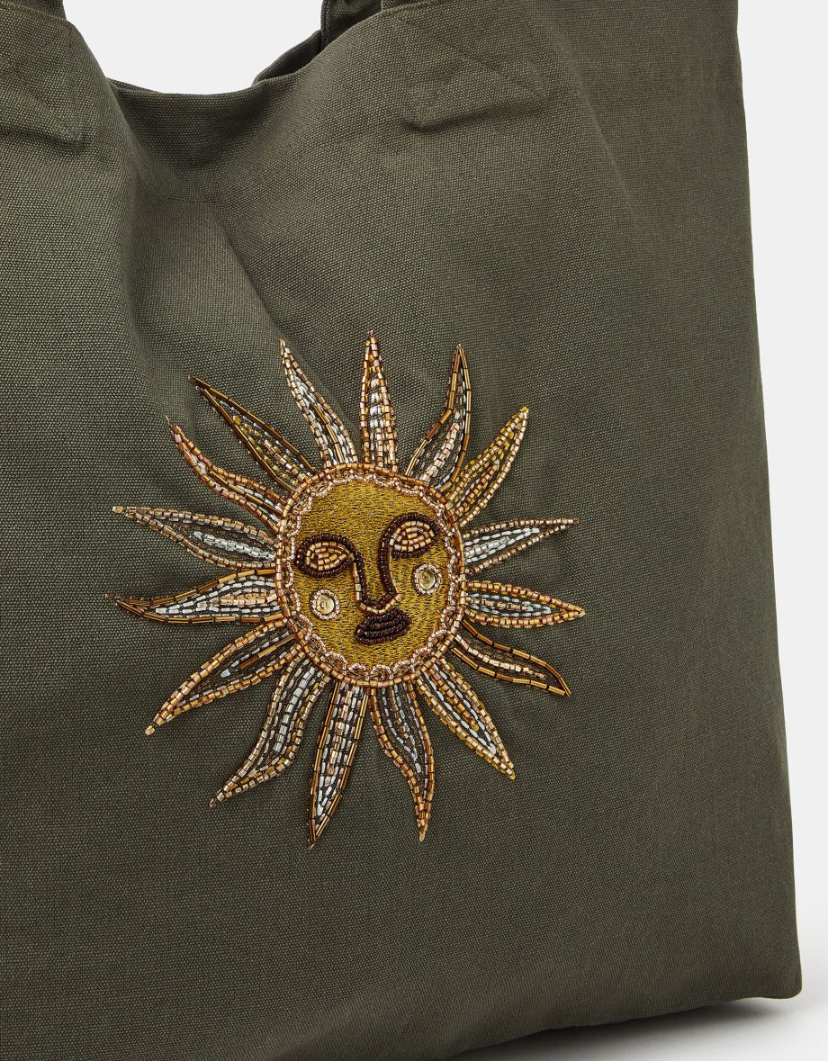 SUN EMBELLISHED TOTE BAG