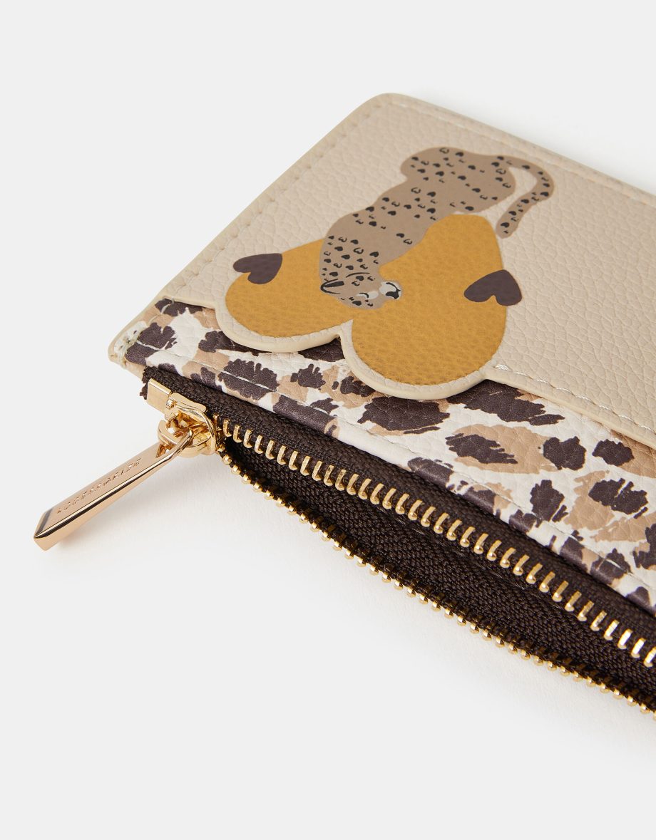 CHEETAH HEART CARD HOLDER