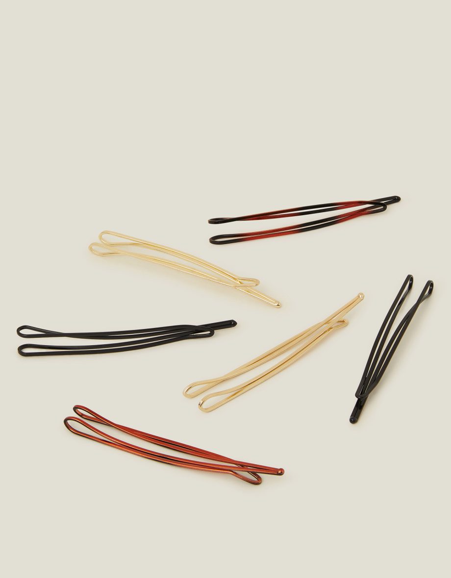 6-PACK MIX METAL HAIR SLIDES