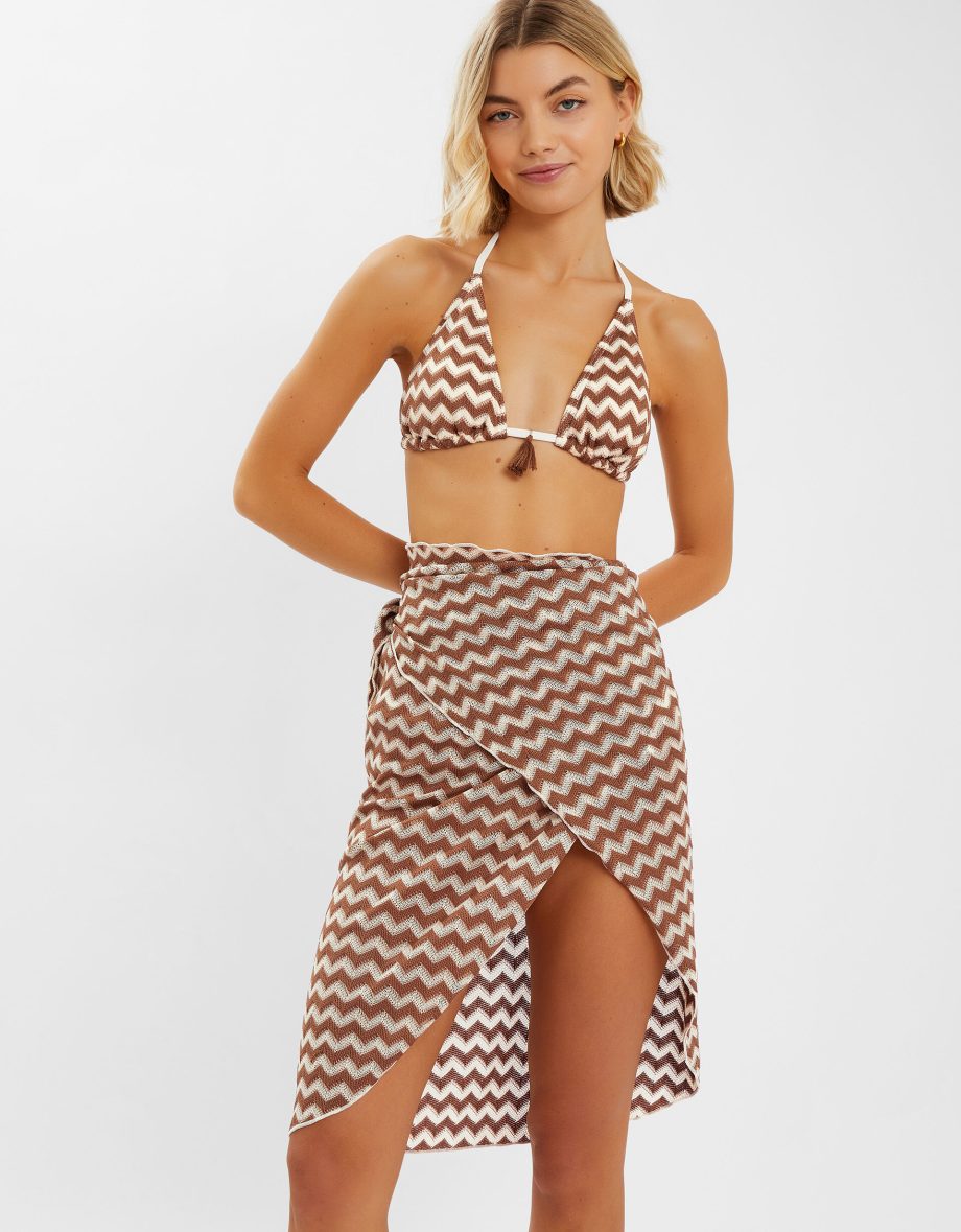 ZIGZAG KNIT SARONG NATURAL