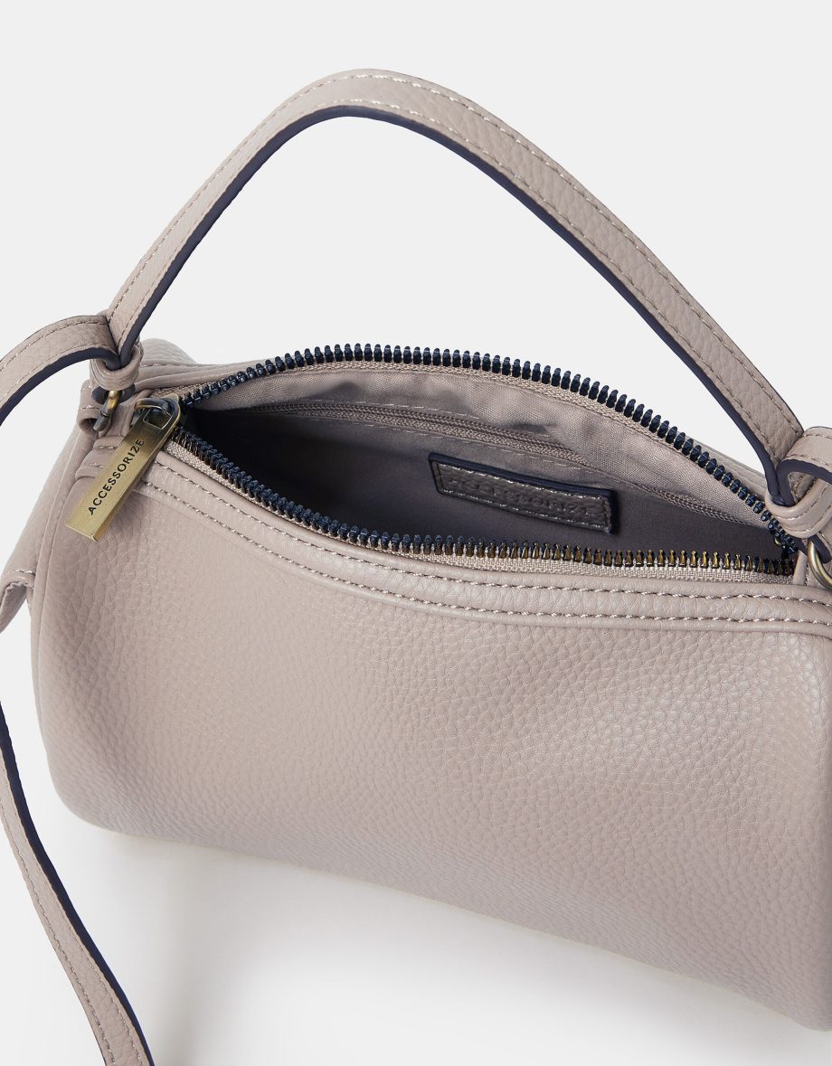 FAUX LEATHER CROSSBODY BAG BROWN