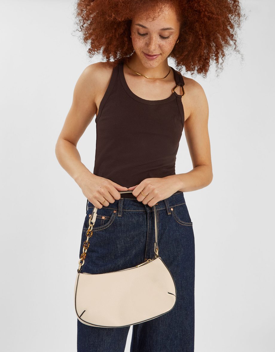 RESIN CHAIN STRAP SHOULDER BAG
