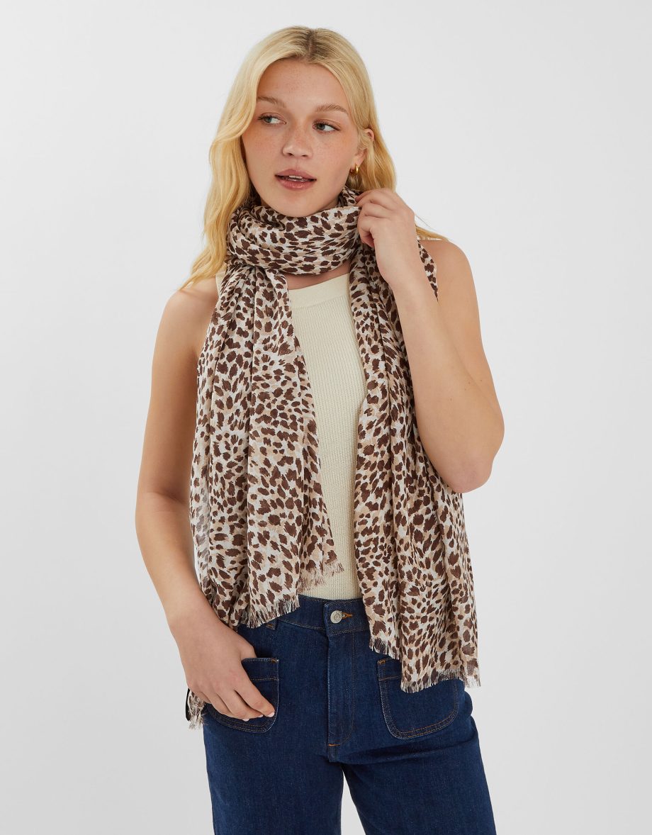 LIGHTWEIGHT CHEETAH PRINT SCARF