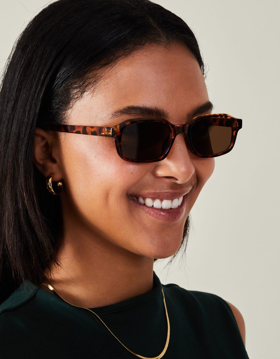 MINI CRYSTAL TORTOISESHELL SQUARE SUNGLASSES