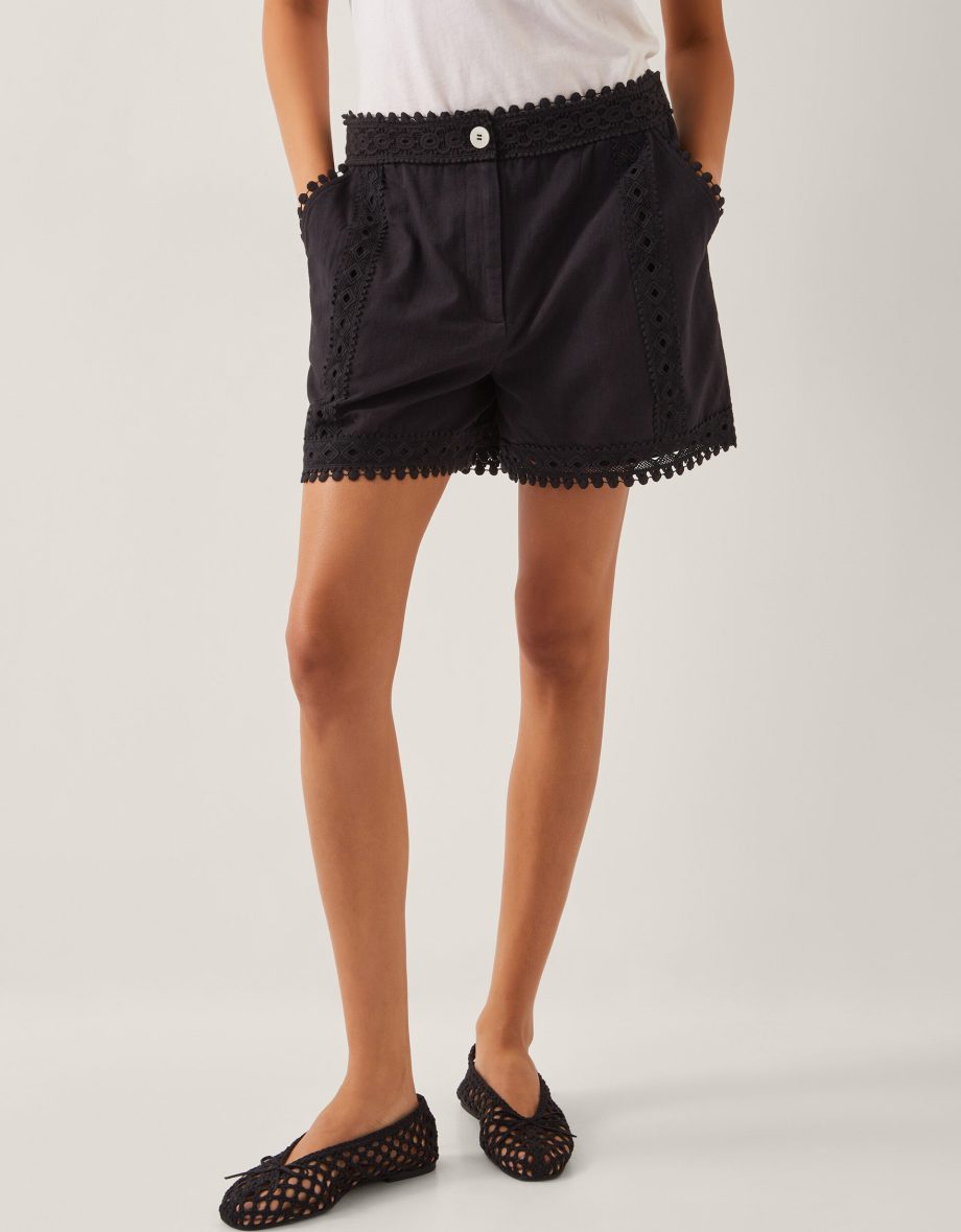 Irina high-waisted lace shorts black