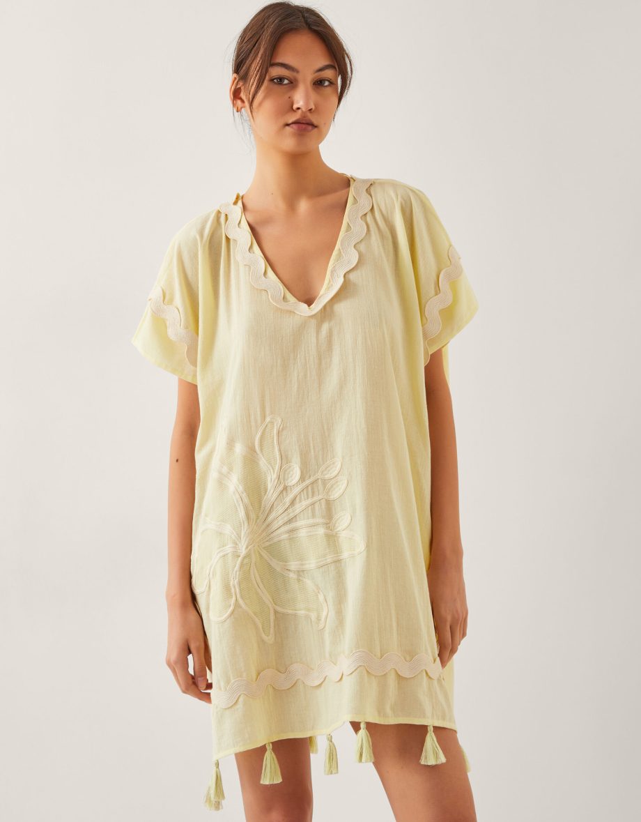 Suzie Tassel Kaftan Cover Up Yellow