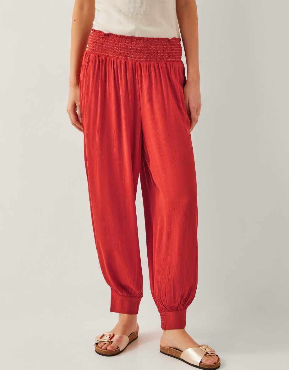 Reese shirred harem trousers orange