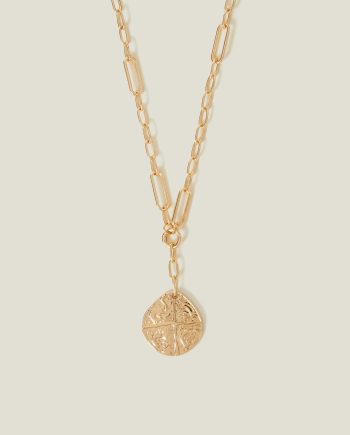 COIN PENDANT LINK CHAIN NECKLACE