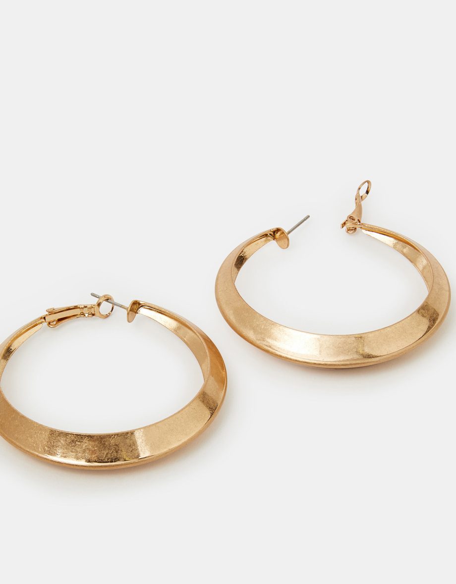 BRUSHED STATEMENT HOOP EARRINGS