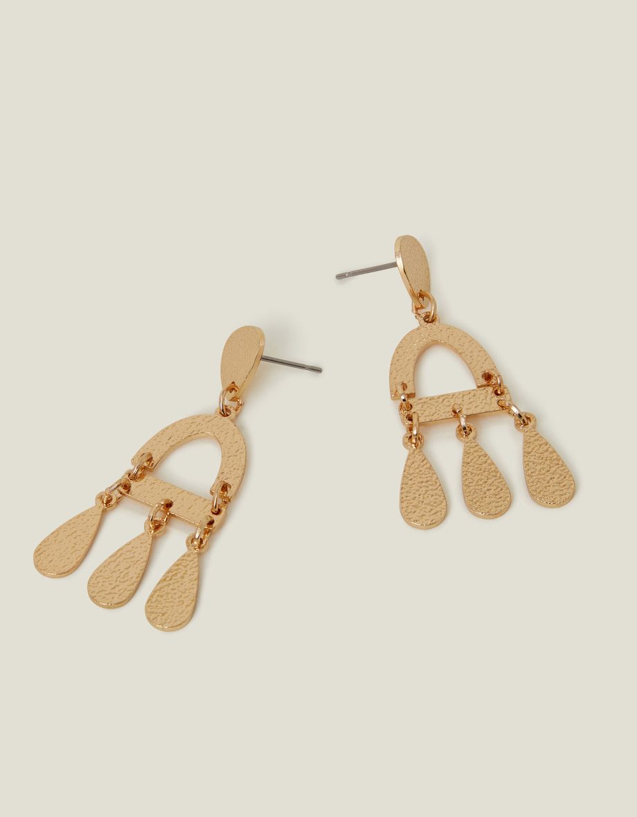 TEXTURED TRIPLE DROP EARRINGS