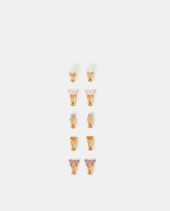 5-PACK GIRLS PARTY CLIP-ON EARRINGS