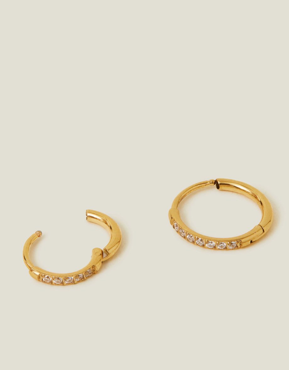 14CT GOLD PLATED SURGICAL STEEL CLICKER HOOPS