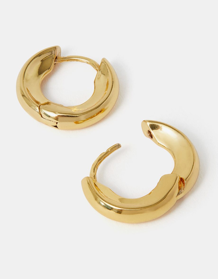 14CT GOLD-PLATED HUGGIE HOOP EARRINGS